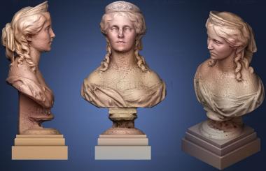 3D model bust of woman (STL)